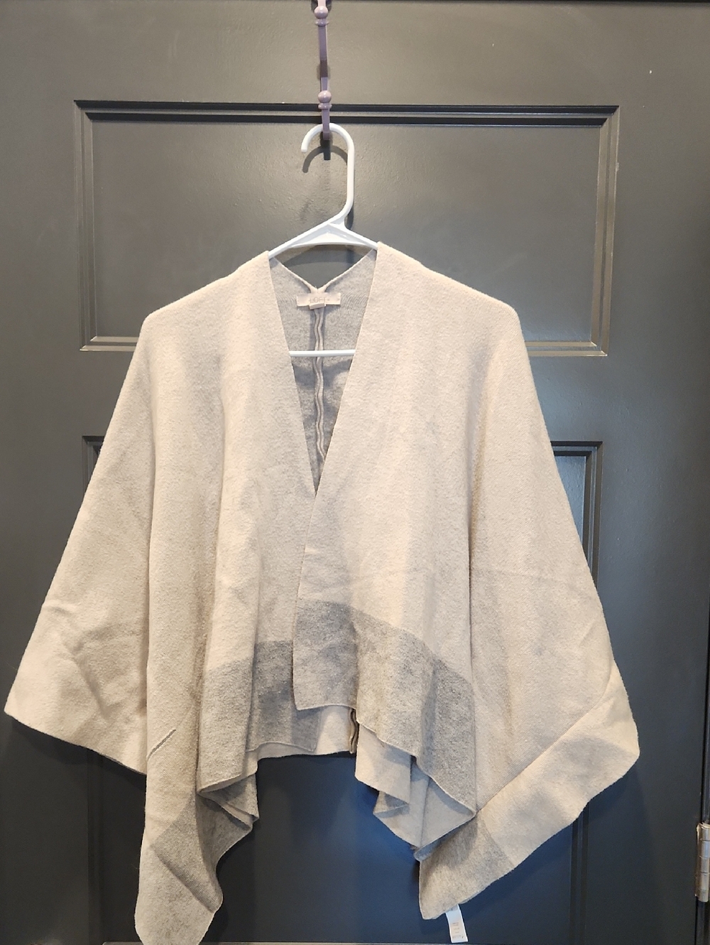 LOFT Light Gray Cozy Knit Poncho